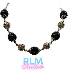 RLM Studio Elegance 20” Sterling Silver & 18k Gold-Plated Lace Bead Necklace